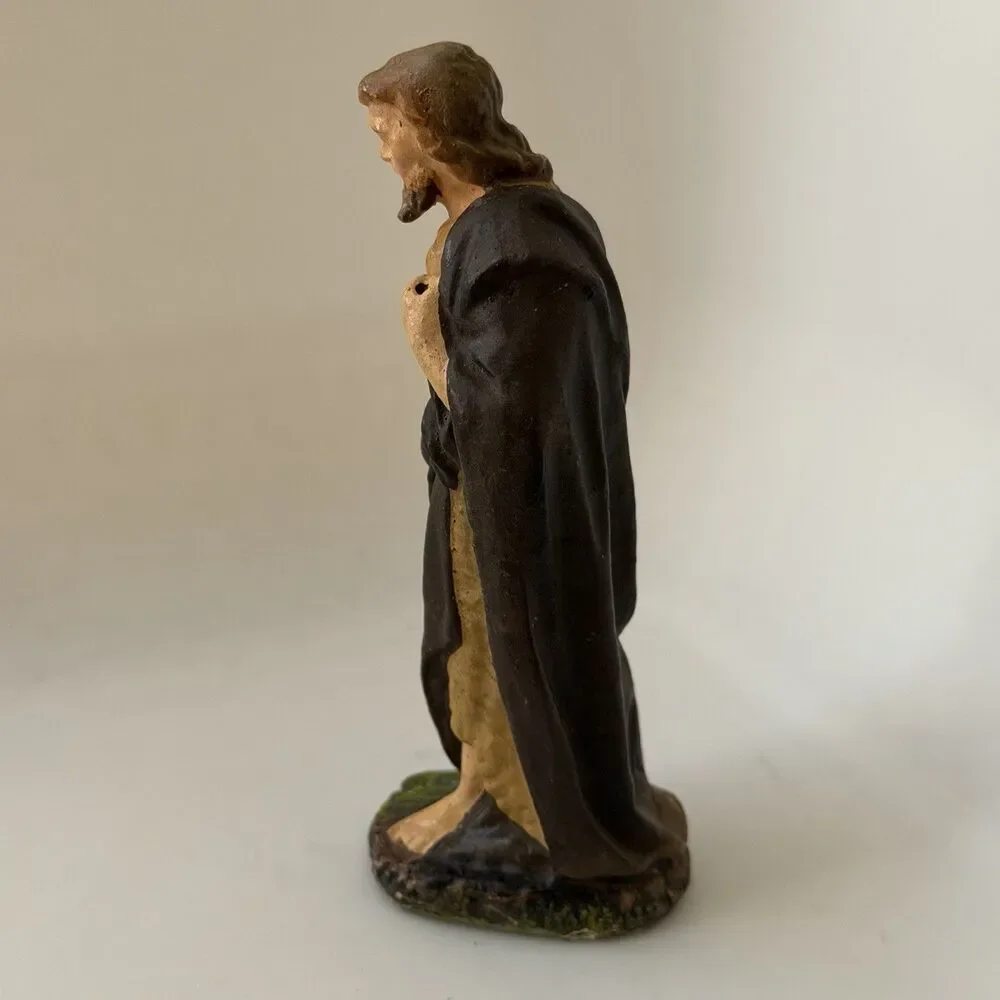 Vintage German Nativity Joseph Figurine 5.5” Hand Painted Christmas Manger